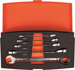 Bahco 1RM/S5 Steek-ringsleutelratelset 5-delig Sleutelbreedte (metrisch) (alleen voor ADT) 8 - 19 mm