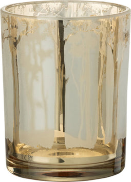 J-Line windlicht Bomen - glas - goud - small
