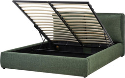 BAJONNA - Bed met opbergruimte - Groen - 160 x 200 cm - Polyester
