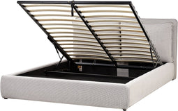 BAJONNA - Bed met opbergruimte - Lichtgrijs - 160 x 200 cm - Polyester