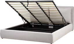 BAJONNA - Bed met opbergruimte - Lichtgrijs - 180 x 200 cm - Polyester