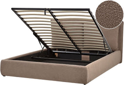 BAJONNA - Bed met opbergruimte - Taupe - 160 x 200 cm - Bouclé