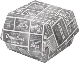 Bak - Karton/Coating - hamburgerbak - 120x120x100mm - wit/grijs - 400 stuks