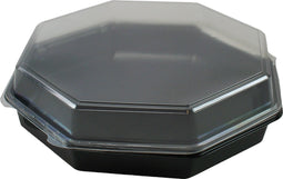 Bak - PS - 2500cc - Ø305mm - octaviewbox - 80mm - zwart/transparant - 25 stuks