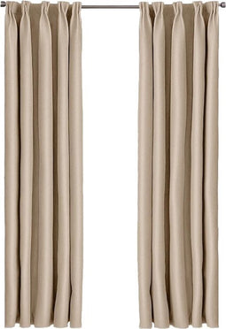 Larson - Luxe effen blackout gordijn - met haken - 1.5m x 2.5m - Licht taupe