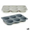 Bakplaat voor Muffins Kinvara HH341 Lichtgrijs Donker grijs 25,5 x 3 x 17,5 cm Cupcakes (6 Stuks)