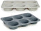 Bakplaat voor Muffins Kinvara HH341 Lichtgrijs Donker grijs 25,5 x 3 x 17,5 cm Cupcakes (6 Stuks)