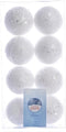 Bal foam glitter d4 cm wit/zilver 8st
