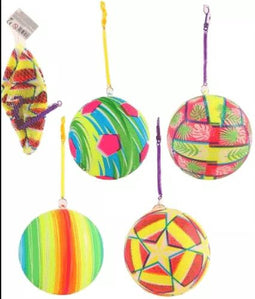 Bal met elastiek 4 ass. 23cm 70gr