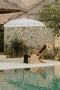 Bali parasol - half zilver crème - 250 cm