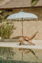 Bali parasol - licht blauw - 250cm - half zilveren beschildering