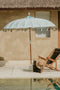 Bali parasol - licht blauw - 250cm - half zilveren beschildering