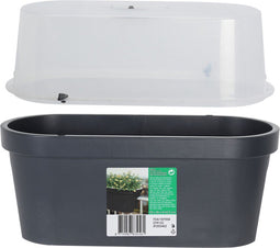 Balkon kweekbak 60x28x25 cm antraciet