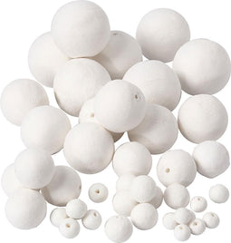 Ballen, d: 12+15+20+30+40+50 mm, 42 stuks, wit