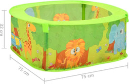 Ballenbak voor kinderen met 50 ballen 75x75x32 cm