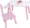 Ballerina Tafel met stoeltje, Tutu - 41,5 x 60 x 40 + 49,5 x 31,5 x 31 cm - MDF