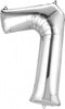 Ballon Zilver Cijfer 7 - 88cm