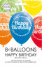 Ballonnen - Happy Birthday - 30cm - 8st.