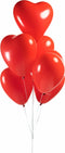 Ballonnen hartjes rood 6 stuks - 30 cm