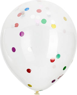 Ballonnen met Confetti Multi Kleuren, 8st.