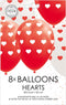 Ballonnen - Met hartjes - Rood, wit - 30cm - 8st.
