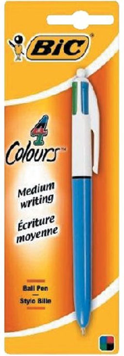 Balpen Bic 4kleuren medium blister | 20 stuks