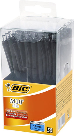 Balpen Bic M10 Tubo 50 zwart medium | 50 stuks