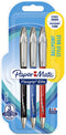 Balpen - Paper Mate Flexgrip Elite - assorti kleuren (1x zwart / 1x blauw / 1x rood)