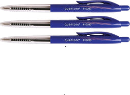 Balpen Quantore drukknop blauw medium - 500 stuks