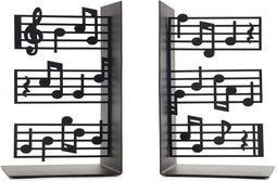 Balvi Boekensteunen set Muziek Metaal Zwart