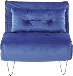 Beliani VESTFOLD - Slaapbank 1-zit - Blauw - Fluweel