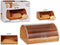 Bamboe houten broodtrommel met klep/deksel 38 x 24 x 19 cm - Brooddozen/vershoudtrommels