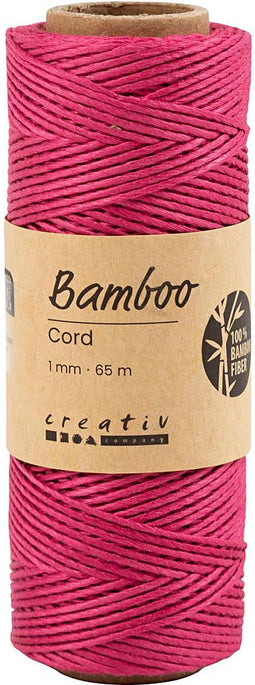 Bamboekoord Donkerroze, 65m.