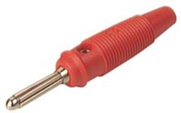 BANAANSTEKKER 4mm MET DWARGAT EN SOLDEERAANSLUITING / ROOD (BULA 30K)