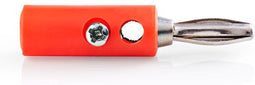 Banaanstekker - Recht - Male - Vernikkeld - Schroef - Diameter kabelinvoer: 4.5 mm - Polyvinylchloride (PVC) - Rood - 25 Stuks - Polybag