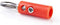 Banaanstekker - Recht - Male - Vernikkeld - Schroef - Diameter kabelinvoer: 4.5 mm - Polyvinylchloride (PVC) - Rood - 25 Stuks - Polybag