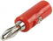 Banaanstekker - Recht - Male - Vernikkeld - Schroef - Diameter kabelinvoer: 4.5 mm - Polyvinylchloride (PVC) - Rood - 25 Stuks - Polybag