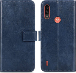 imoshion Hoesje Geschikt voor Motorola Moto E7i Power Hoesje Met Pasjeshouder - imoshion Luxe Bookcase - Donkerblauw