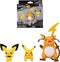 Bandai - Pokémon - Evolution Pack - Pichu-figuur 5 cm + Pikachu-figuur 8 cm + Raichu-figuur 10 cm - JW2778
