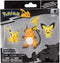 Bandai - Pokémon - Evolution Pack - Pichu-figuur 5 cm + Pikachu-figuur 8 cm + Raichu-figuur 10 cm - JW2778