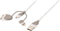 Bandridge 8-pins Lightning, 30-pins Apple Dock en Micro USB naar USB combi-kabel - wit - 1 meter