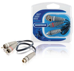 Bandridge - Bandridge BAL4600 Subwooferkabel 2x Rca Male - Rca Female 0.20 M Blauw - 30 Dagen Niet Goed Geld Terug