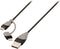 Bandridge BBM39400B10 2-in-1 Data En Oplaadkabel Usb Micro-b Male + Lightningadapter - A Male 1.00 M Zwart