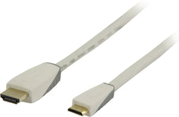 Bandridge Mini HDMI - HDMI kabel - versie 1.4 (4K 30Hz) / wit - 1 meter