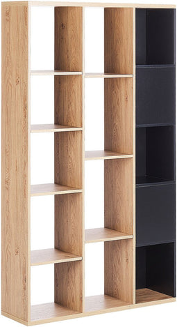 BANGOR - Boekenkast - Lichthout/Zwart - MDF