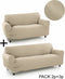 Bankbedekking Sofakover Pocket Duo Romeo 2 Stuks - Beige