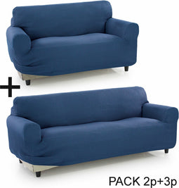Bankbedekking Sofakover Pocket Duo Romeo 2 Stuks - Blauw