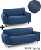 Bankbedekking Sofakover Pocket Duo Romeo 2 Stuks - Blauw