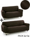 Bankbedekking Sofakover Pocket Duo Romeo 2 Stuks - Bruin