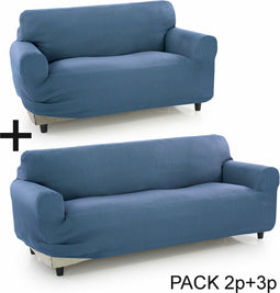 Bankbedekking Sofakover Pocket Duo Romeo 2 Stuks - Celeste